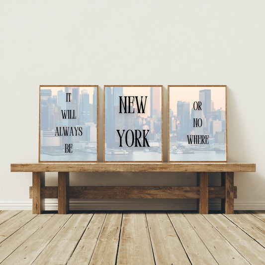 Set of 3 New York City Digital Prints - Iconic Skyline