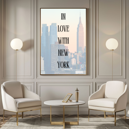 In Love with New York Digital Art Print – Modern NYC Wall Decor