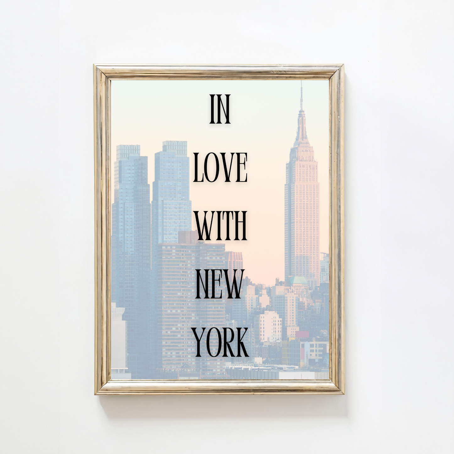 In Love with New York Digital Art Print – Modern NYC Wall Decor