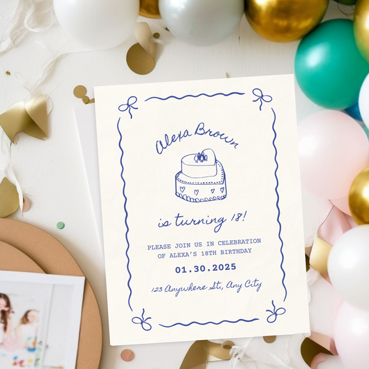 Adorable Customizable Digital Birthday Invitation Template - Editable and Printable Party Invite