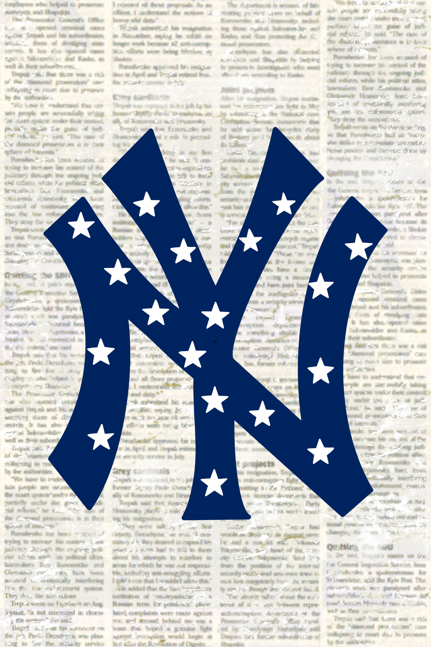 New York Yankees Digital Art Print - Modern Baseball Wall Art for Sports Fans - Instant Download