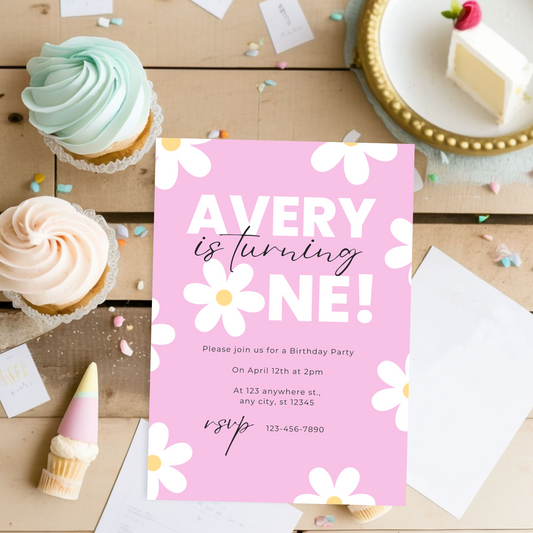 Instant Download Girls Birthday Party Invitation Template | Digital Download | Editable Canva Design