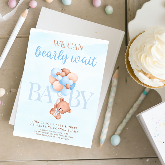 Instant Download Whimsical Baby Shower Invitation Template | Digital Download | Customizable and Easy to Edit